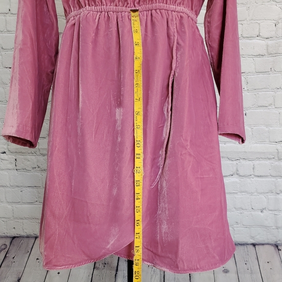 J Crew Rose Velvet Dress Tulip Hem Pink Velvet - Picture 5 of 8